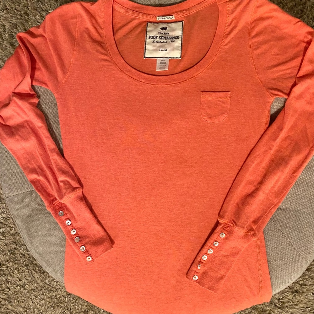 Poof cotton top with button sleeves